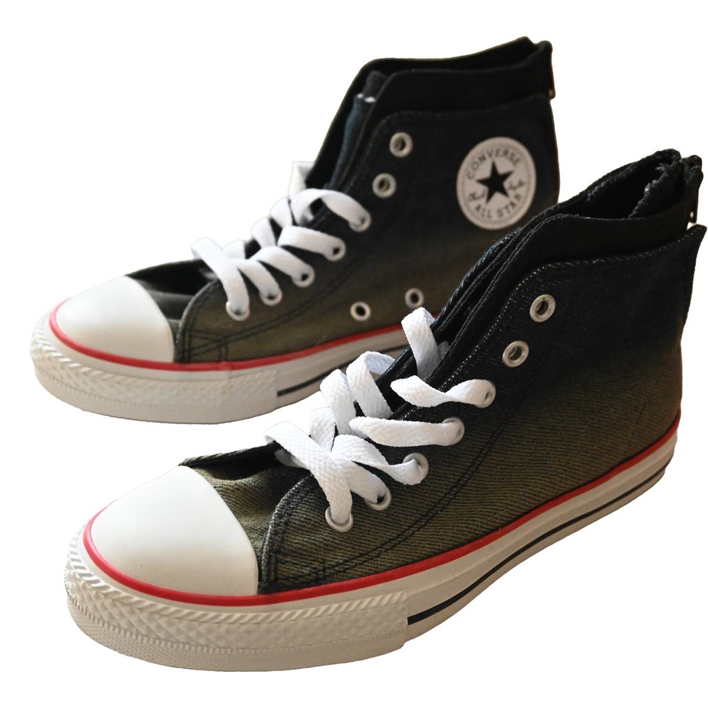 Converse Boy's Junior Chuck Taylor Zip Back Hi Top Sneakers size: 3